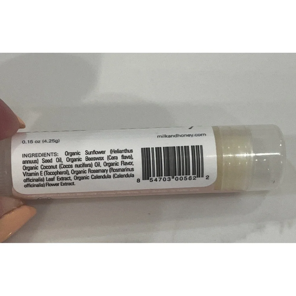 milk + honey Organic Hydrating Coconut Lip Balm Dry & Chapped Lips 0.15 oz NEW